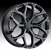 Performance Replicas 176M PR176 Gloss Black Milled Custom Truck Wheels